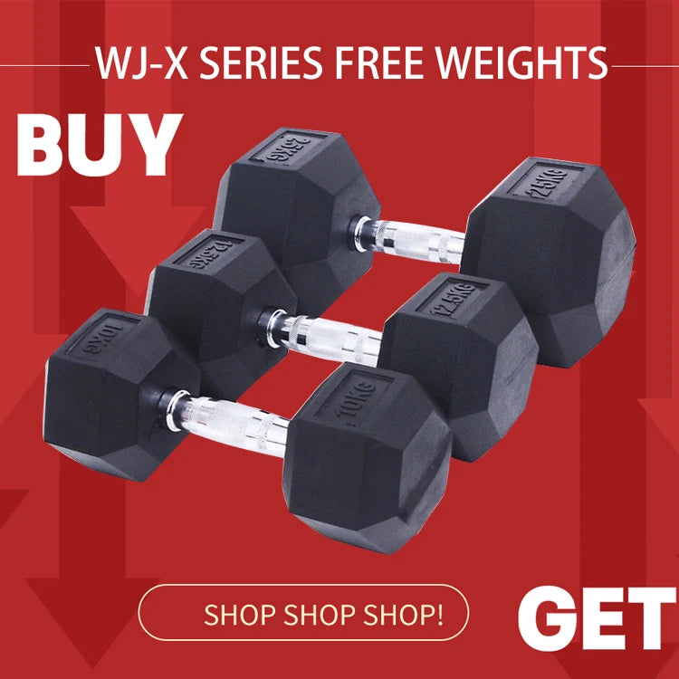 Professional Rubber Hex Dumbbell for Heavy Lifting High Quality Coating Resists Chipping and Cracking