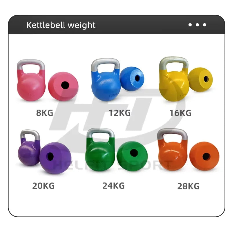Wholesale Fitness Equipment Cast Iron Kettlebell SetsHollow Powder-coated Kettlebell Competition Sets