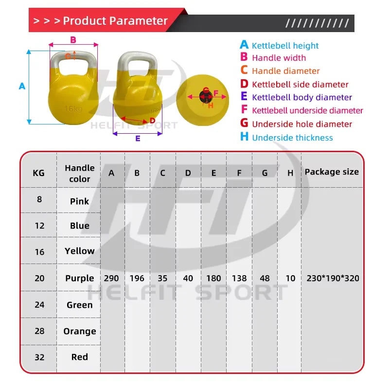 Wholesale Fitness Equipment Cast Iron Kettlebell SetsHollow Powder-coated Kettlebell Competition Sets